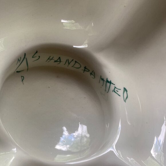 VTG Hand Painted Italy Rustic Fruits 5 compartment ceramic serving platter mcm - Picture 11 of 12